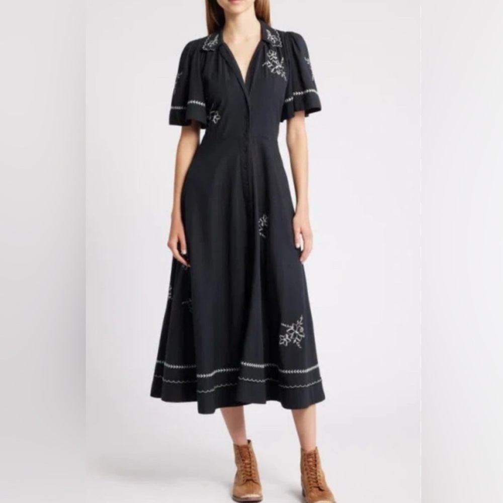 Elegant Black Embroidered Dress